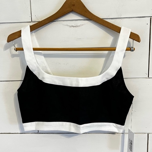 NWT Reformation Black and White Robbie Linen Two Piece - Picture 5 of 10